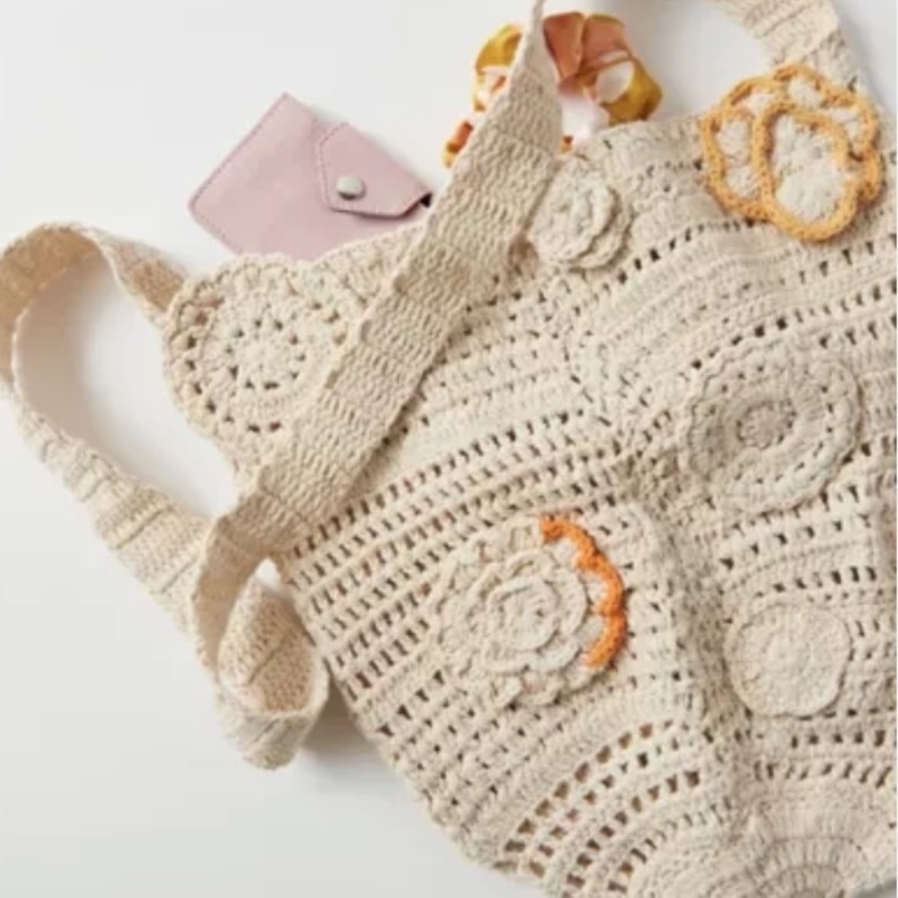 Aria Woven Crochet Shoulder Bag